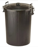 Strata Plastic Dustbin with Clip Lid 80L Black