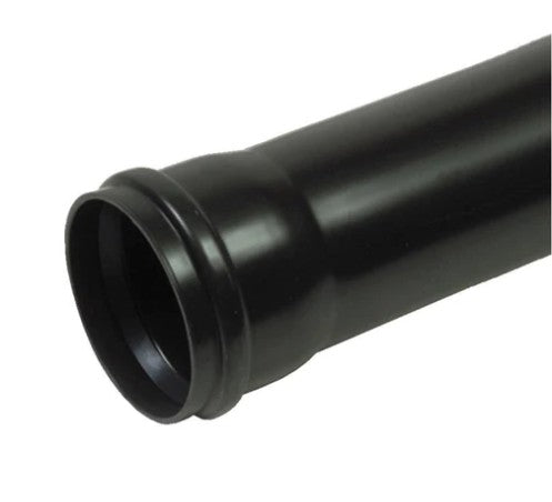 110mm Soil Pipe - Single Socket Black 4 Metre