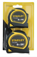 Stanley Tylon Pocket Tapes 5m/16ft + 8m/26ft (Twin Pack)