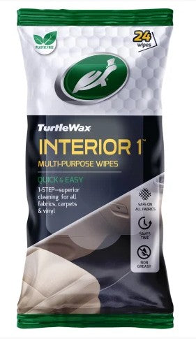 Turtle Wax Interior 1 Multi-Purpose Wipes (Pack of 24)