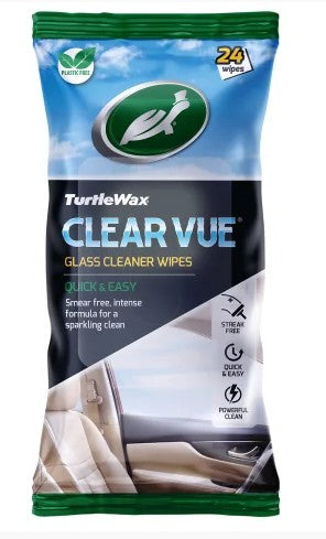 Turtle Wax Clear Vue Glass Cleaner Wipes (Pack of 24)