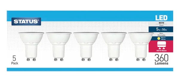 GU10 LED 4W 360 Lumen 100Degree Pearl Warm White