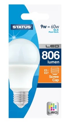 GLS LED 9W Pearl Edison Screw Warm White