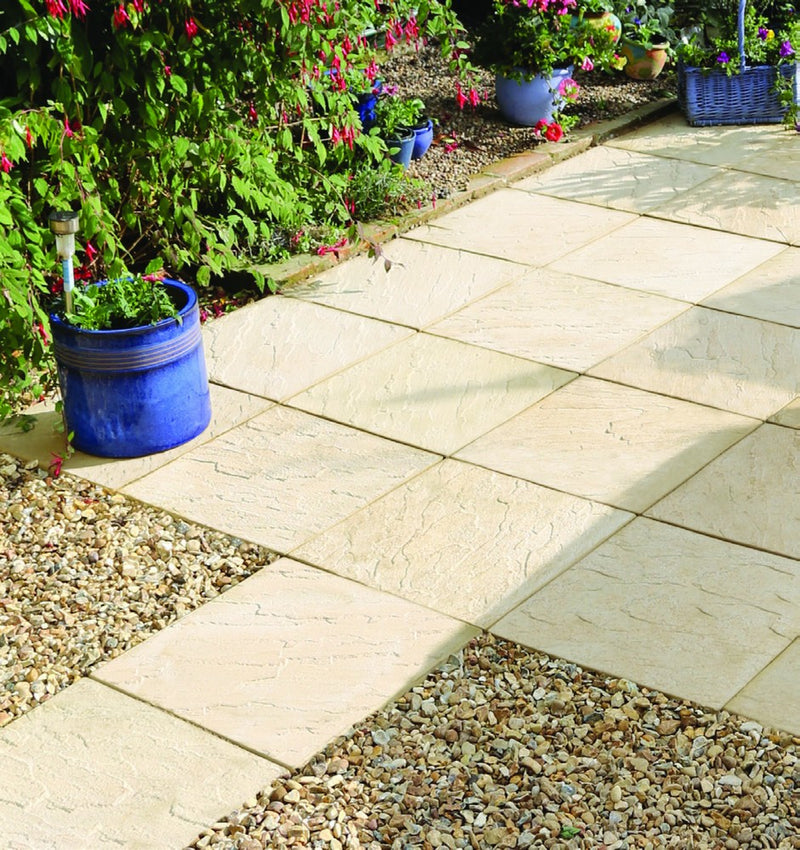 Bradstone Edale Eco Riven Paving Slab Cream / Buff 450x450mm