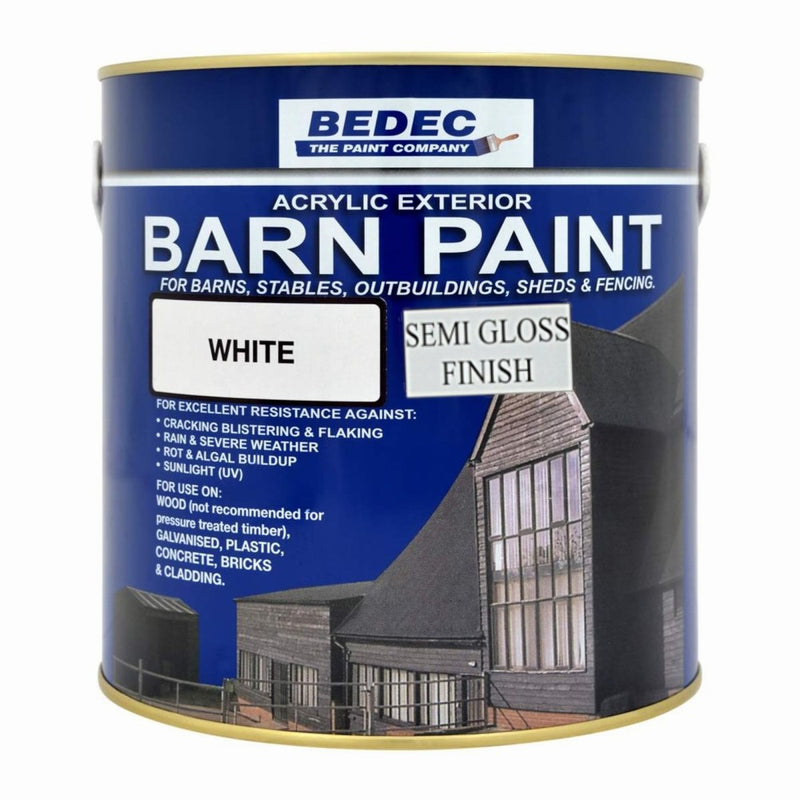 Bedec Barn Paint Semi Gloss White 2.5L