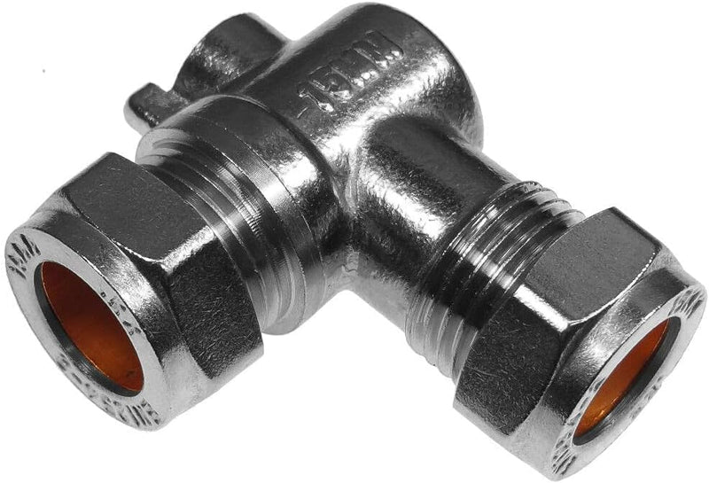 15mm Chrome Angled Isolating Valve