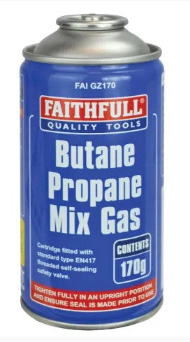 Faithfull Butane Propane Mix Gas Cartridge 170g