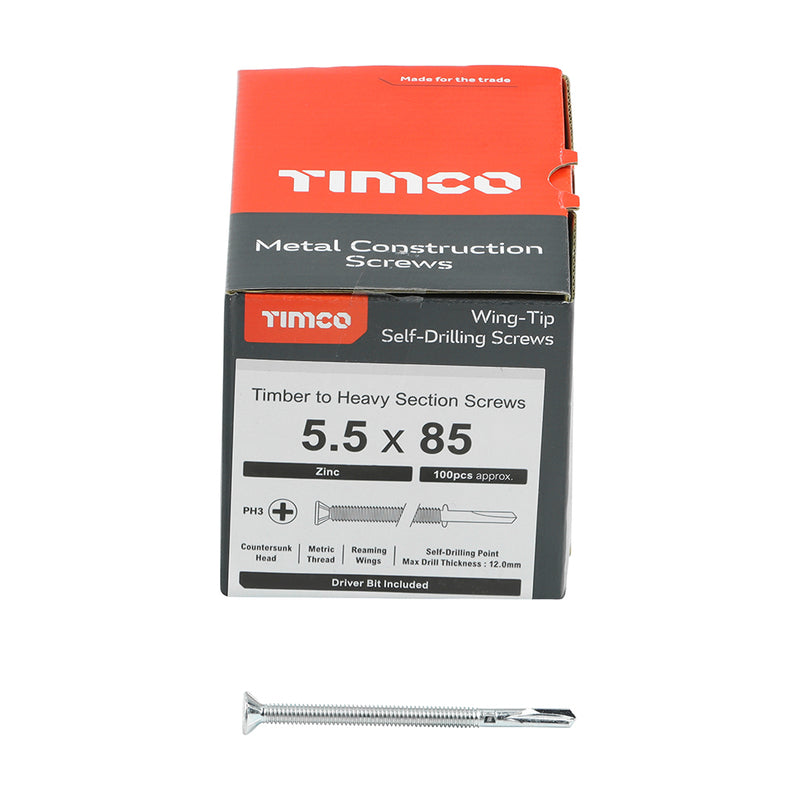 Timber to Heavy Section Metal 85mm Screws Box of 100