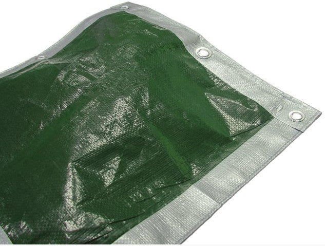 Faithfull Heavy-Duty Tarpaulin Green/Silver 3.6 x 2.7m