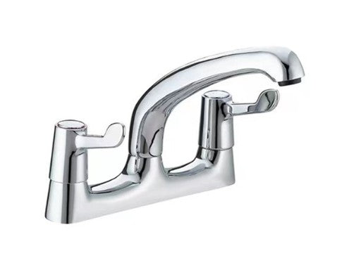 Contract Lever Deck Sink Mixer Tap - Chrome