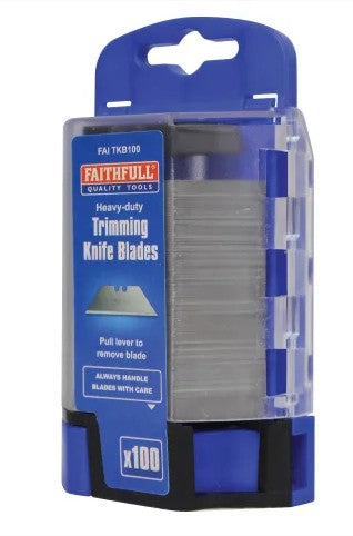 Faithfull H/D Trimming Knife Blades (Box 100) Storage Dispenser