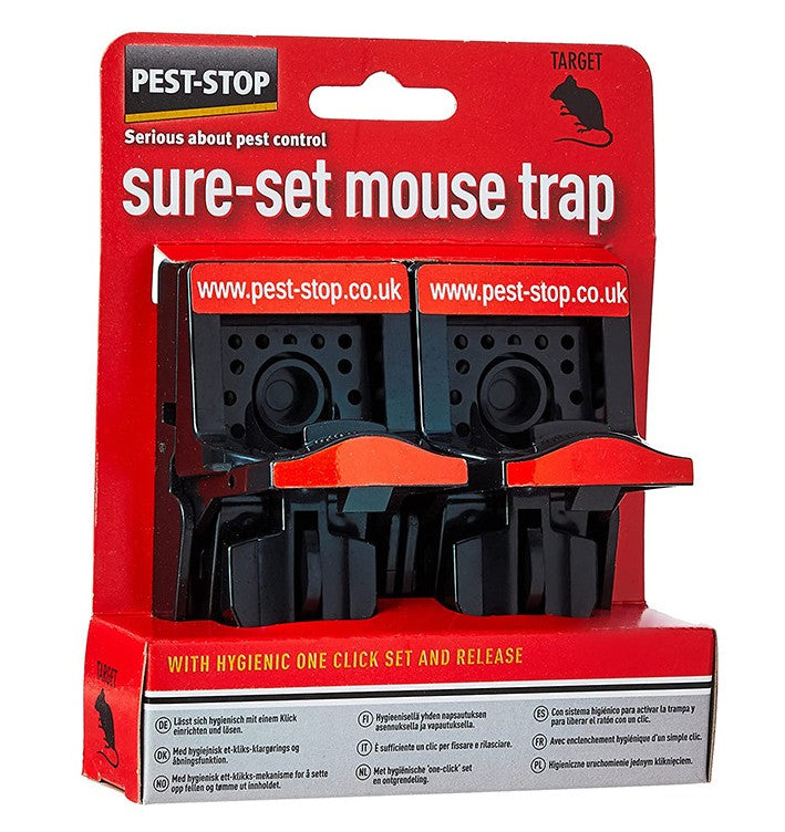 Pest-Stop Sure-Set Plastic Mouse Trap, Pack of 2