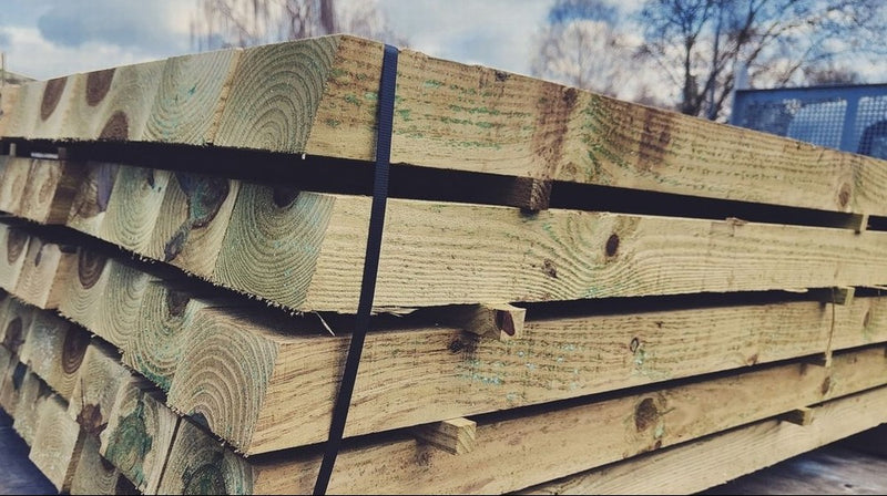 1.8M Once Weathered Green Pressure Treated Post 125mm x 75mm