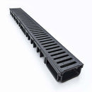 50mm Shallow Rain Drain Channel (Pedestrian) 1000mm Blk Grating