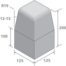 Bradstone LK/E Large Kerb Ext Angle - Charcoal 200x125x125mm