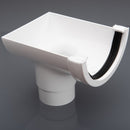 BM BR456A 112mm Half Round Stop End Outlet White