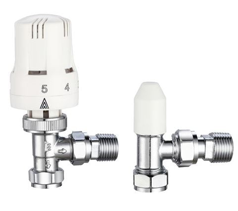 15mm x 1/2" Thermostatic Radiator Valve & Lockshield (TRV)