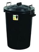 Plastic Dustbin Black (90L) With Clip Lid