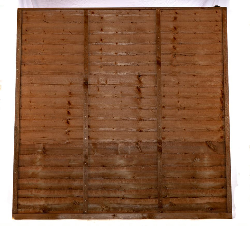 Rustic Lap Fence Panel Brown Treated