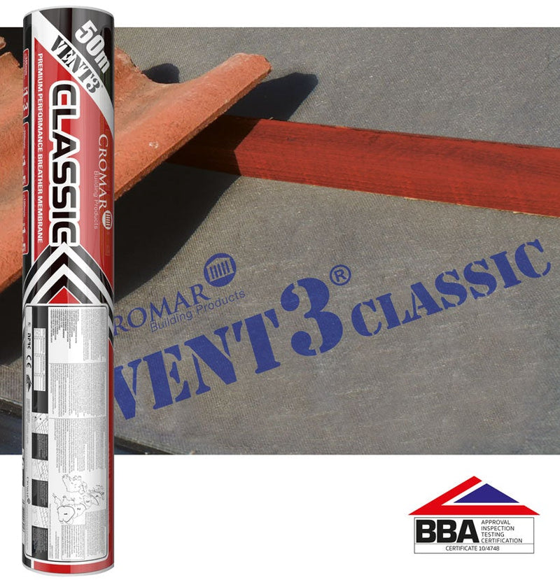 Cromar Vent 3 Classic 115gsm Breathable Roof Membrane 50Mx1M