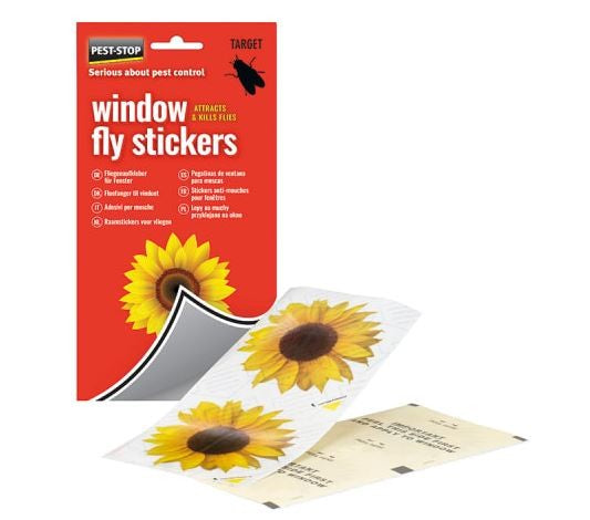 Pest Stop Window Fly Stickers x 4
