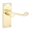 Victorian Scroll Latch Handles - Polished Brass 114 x 42mm