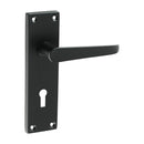 Victorian Straight Lock Handles - Matt Black 152 x 43mm
