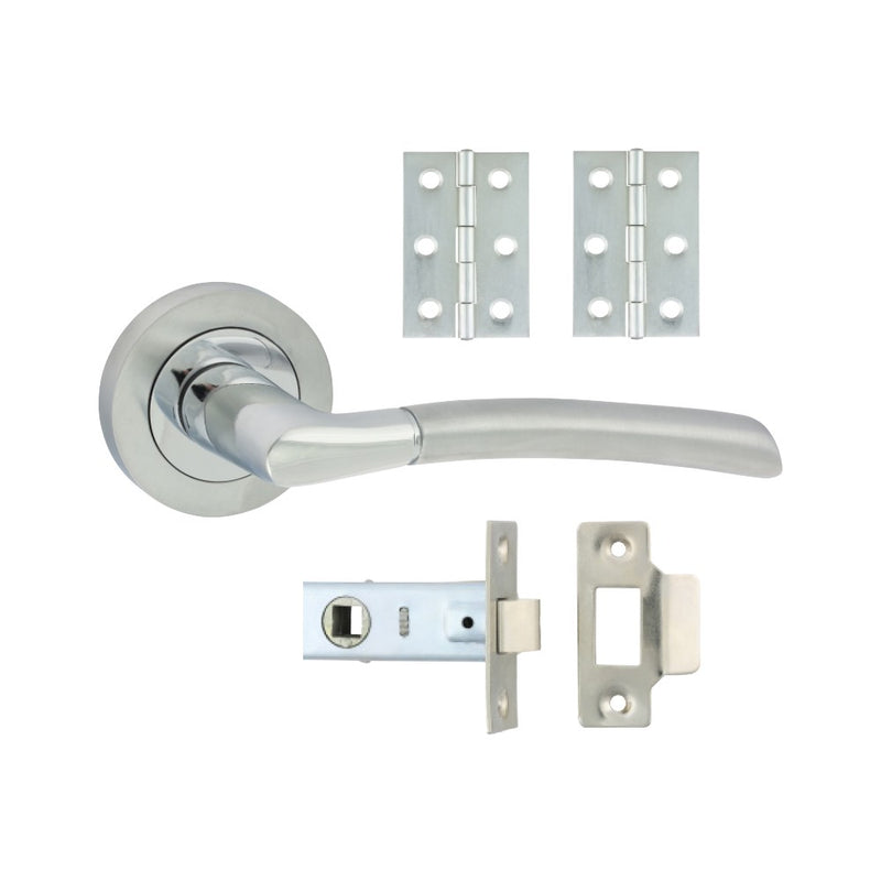 Shavington Lever On Rose Door Pack - Polished/Satin Chrome