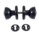 Black Plastic Rim Mortice Knob Set