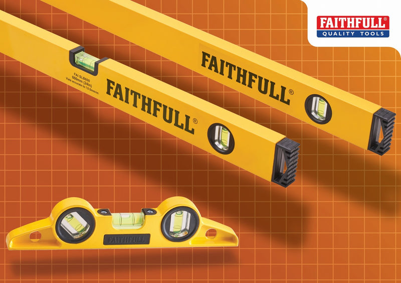 Faithfull 3 Piece Level Set (120cm, 60cm & 24cm Torpedo)