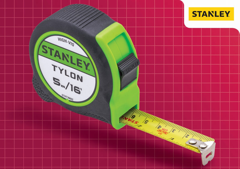 Stanley Hi-Viz Tylon Tape 5m (16ft)