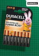 Duracell Plus AAA Batteries (8 Pack)