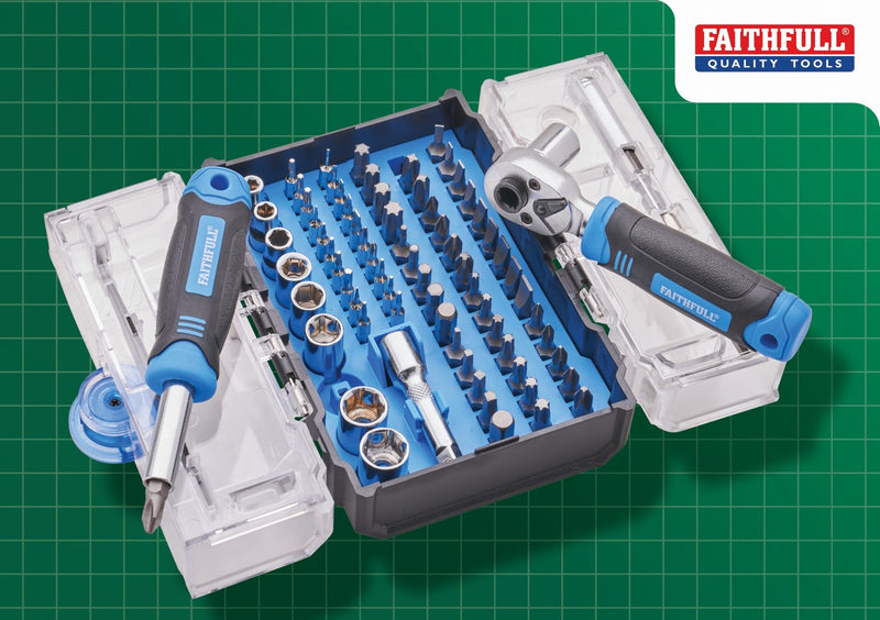 Faithfull 78 Piece Screwdriver Bit & Socket Set