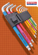Faithfull 9 Piece Colour Coded Hex Key Set