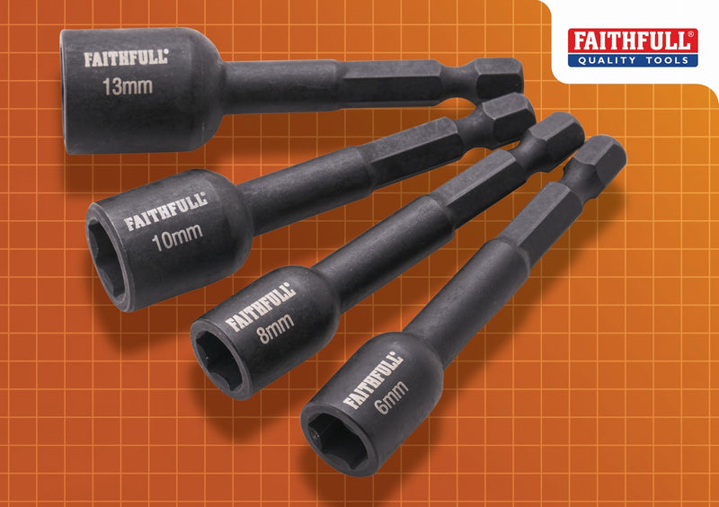 Faithfull 4 Piece Impact Nut Driver Set