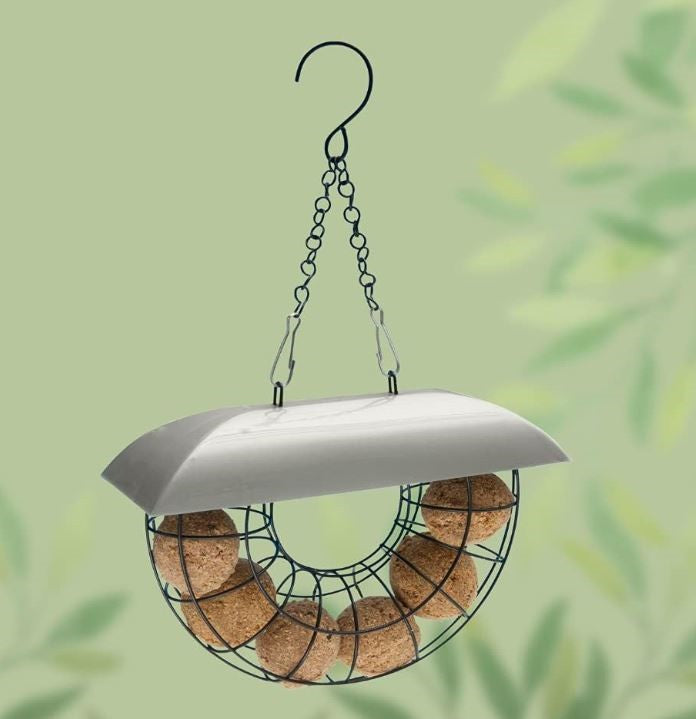 Half Moon Bird Feeder With 6 Suet Balls