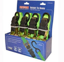 Faithfull Ratchet Tie-Downs 5m x 25mm Green 4 Piece