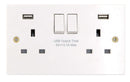 Vimark 13A 2G SP Switched Socket With 2 USB Ports