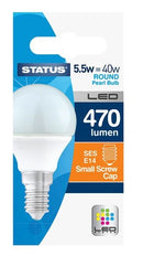LED Round 5.5W Lumen Pearl Light Bulb Warm White x 2