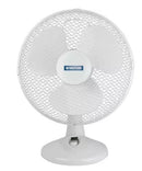 Status 12" White 3 Speed Oscillating Desk Fan