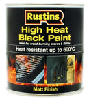 Rustins High Heat Stove Paint Black 250ml (600°C)