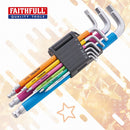 Faithfull 9 Piece Colour Coded Hex Key Set
