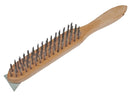 Faithfull Heavy-Duty Wire Scratch Brush with Scraper - 4 Row