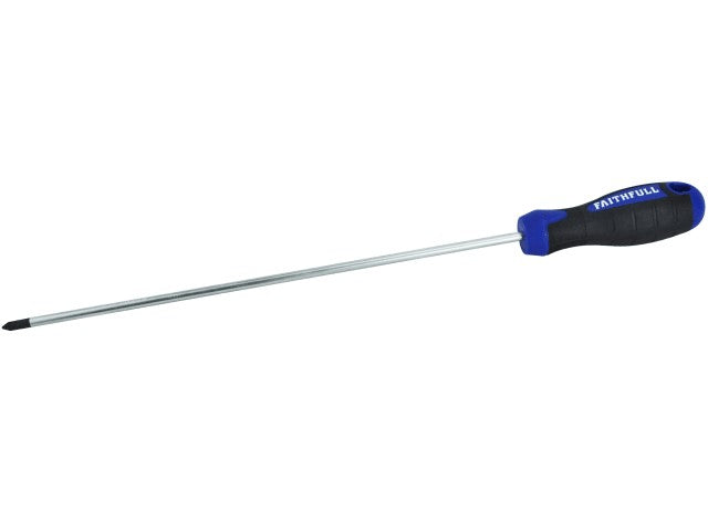 Faithfull Soft Grip Screwdriver 2Pz x 250mm L/Reach
