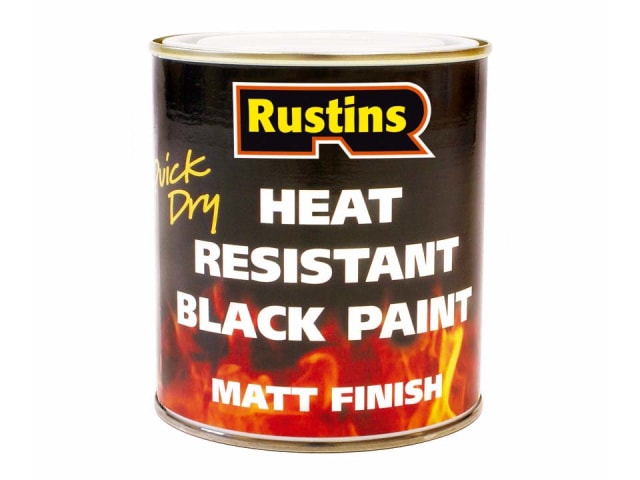 Rustins Quick Dry Heat Resistant Paint Black 500ml