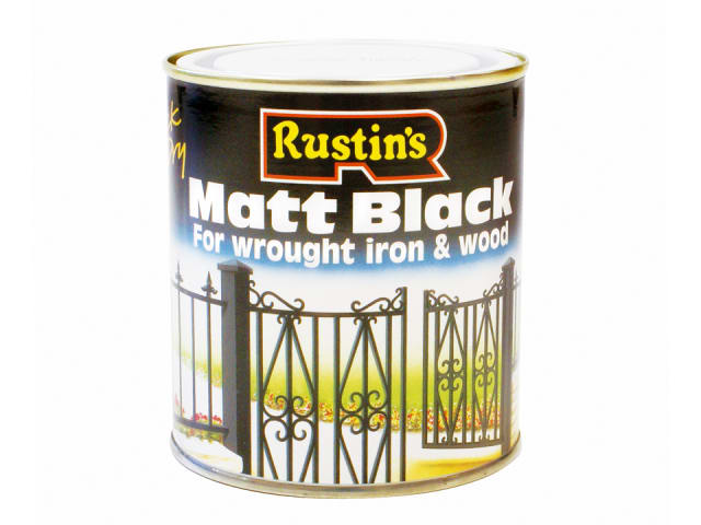 Rustins Quick Dry Matt Paint Black 500ml