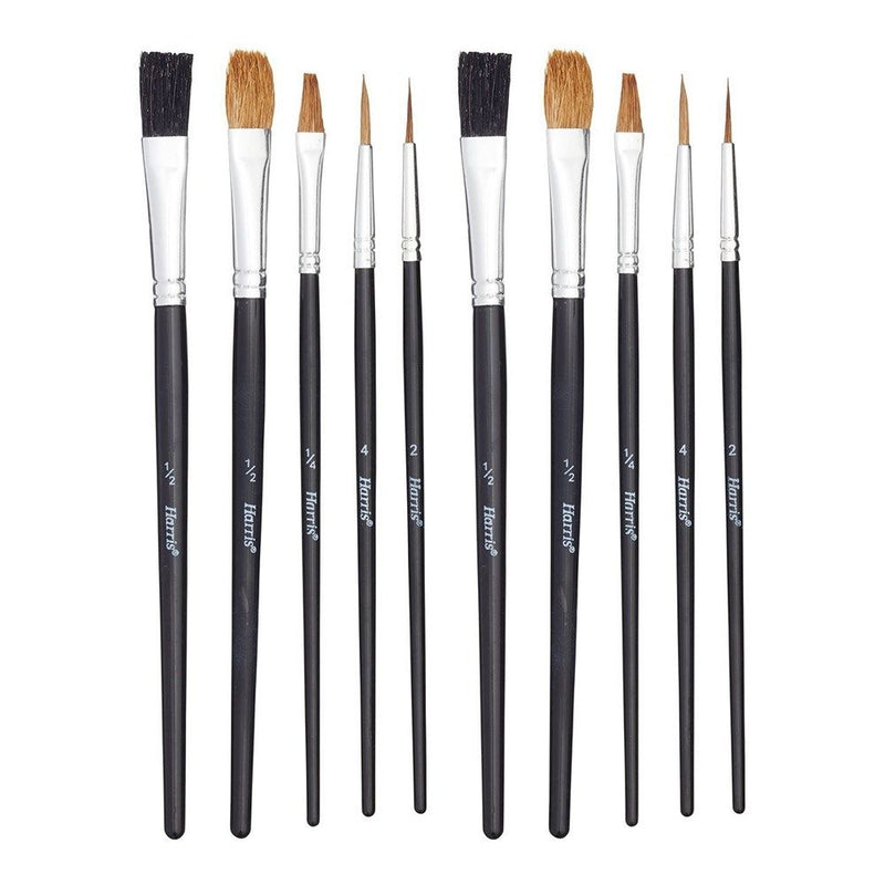 10 Pack Harris Ser Good Flat Artist Paintbrush