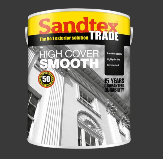 Sandtex Trade HC Smooth Black 5L Masonry Paint
