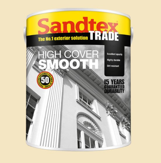 Sandtex Trade HC Smooth Cornish Cream 5L Masonry Paint