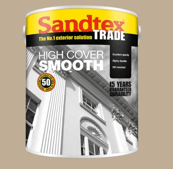 Sandtex Trade HC Smooth Mid Stone 5L Masonry Paint
